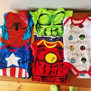 Marvel 3-6m Hero Onsie 5pk